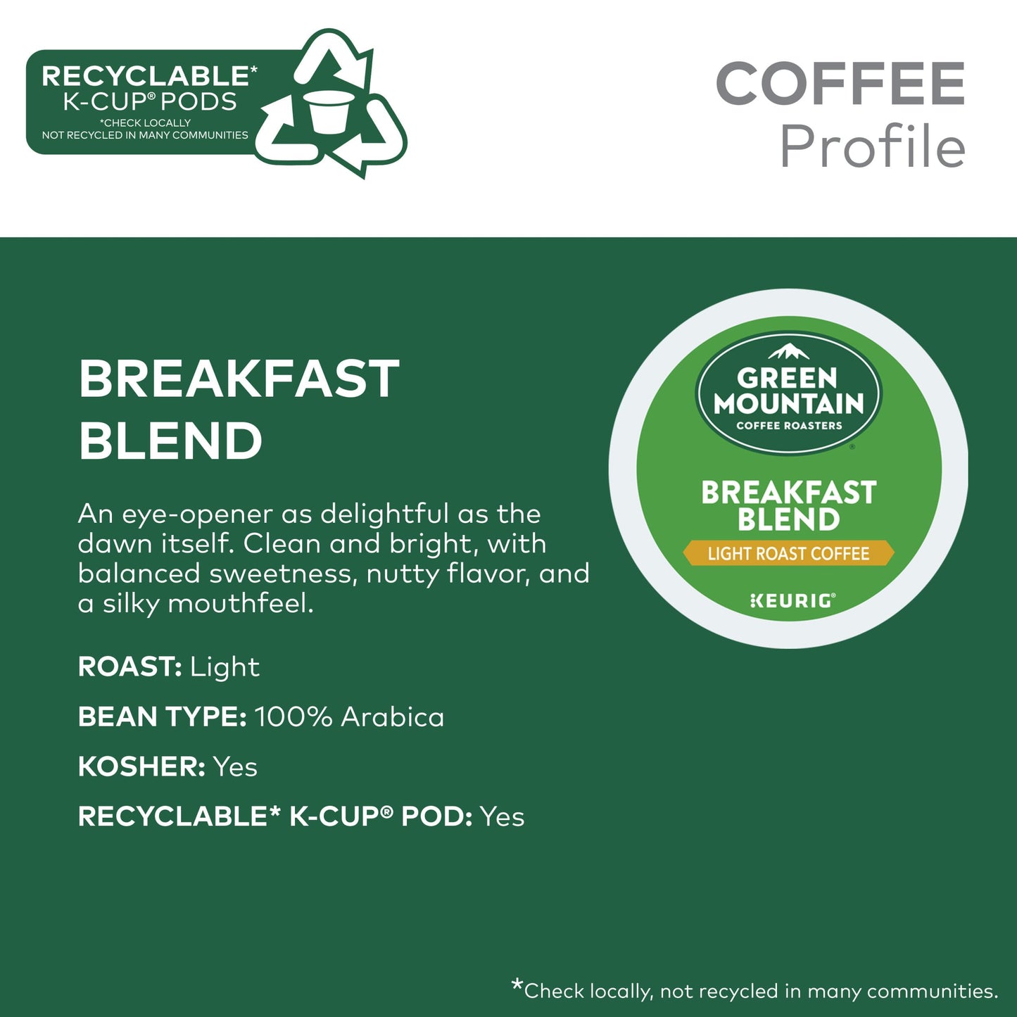 Green Mountain Breakfast Blend for Keurig Brewers 48 Count k-cups