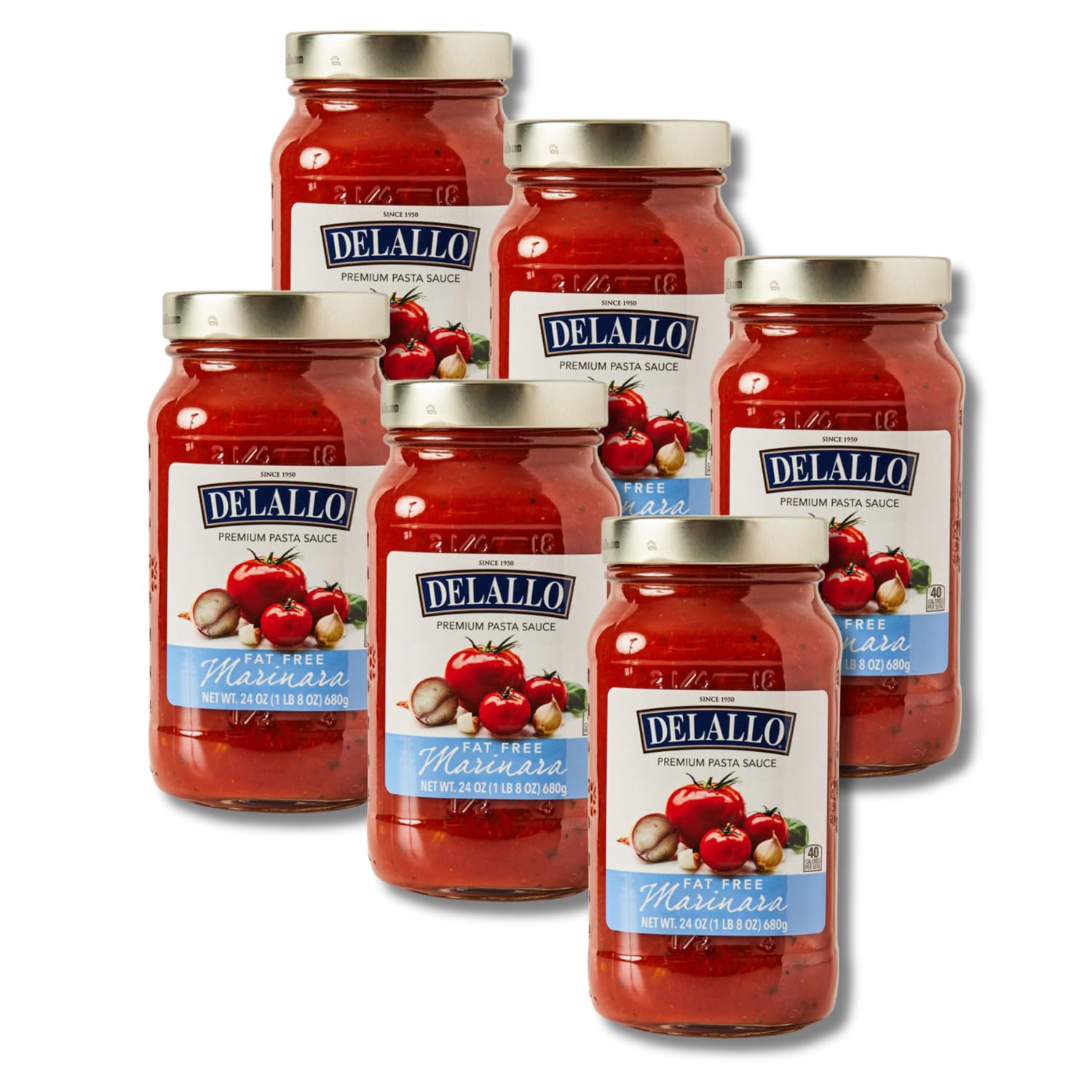 DeLallo Fat-Free Marinara Pasta Sauce, Made with Roma Tomatoes, Homestyle Pasta Sauce Recipe, Non-GMO, Gluten Free, Rich Vibrant Flavor, 24 oz Jar