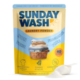 Sunday Wash Natural Laundry Detergent Powder | Mineral Based, All Natural, Fragrance Free Household | Mineral Powered Deep Clean, Powder Laundry