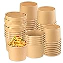 Huaiid 12 oz 50 Pack Paper Soup Containers with Lids, Disposable Paper Soup Bowls, To Go Bowls with Lids, Disposable Dessert Bowls for Hot or Cold