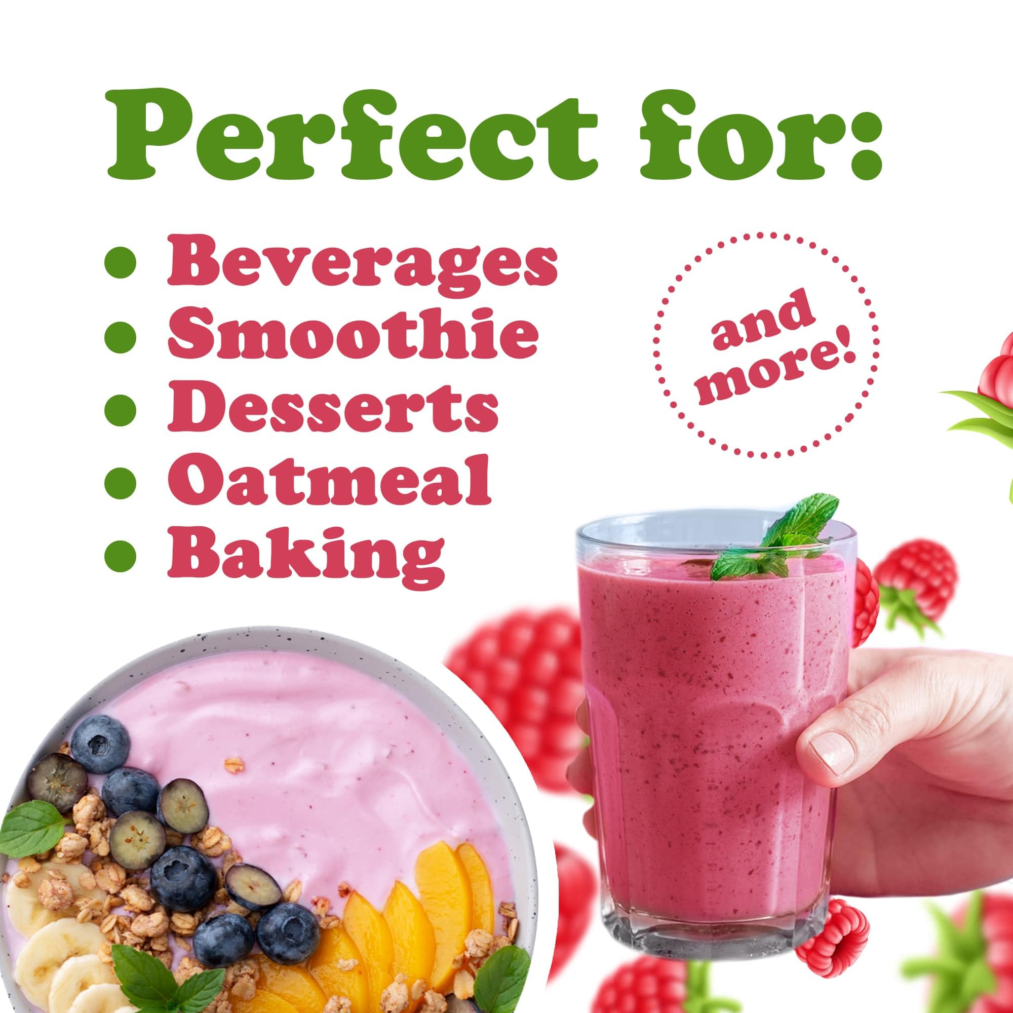 Food to Live Organic Raspberry Juice Powder, 4 Pounds - Non-GMO, Raw, Vegan, Bulk, Rich in Essential Amino Acids, Fatty Acids & Minerals, Great