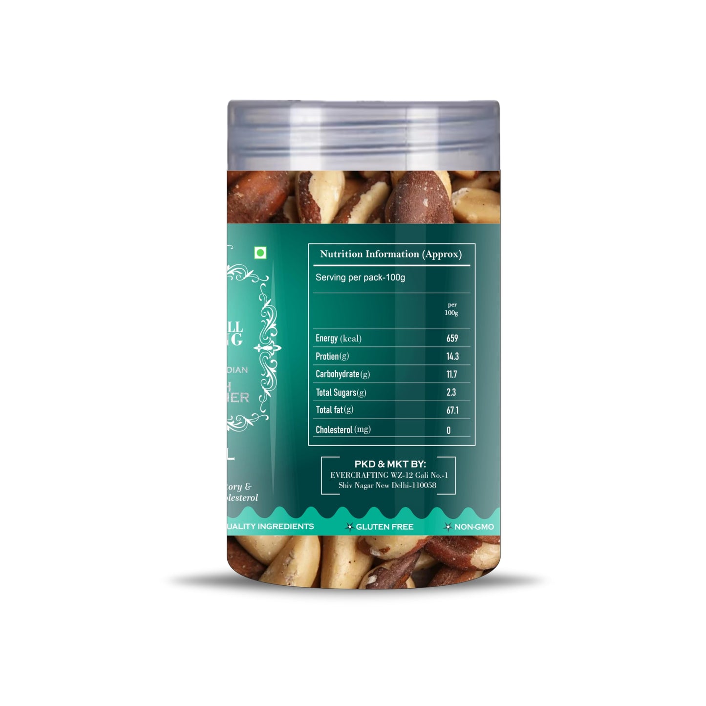 Blessfull Healing Brazil Nuts 5 Oz(Ounce) Airtight Container With Spoon