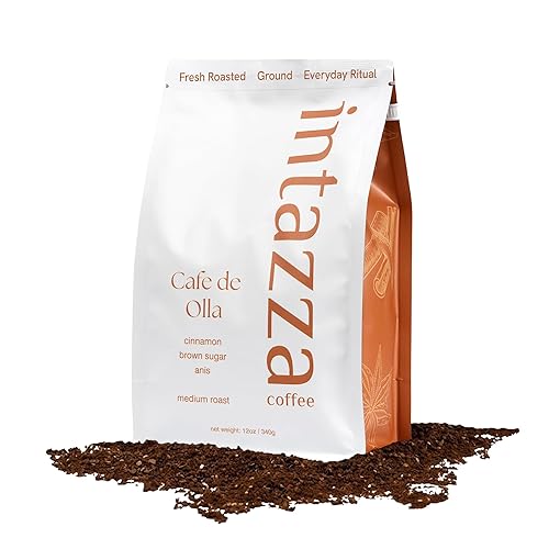 Intazza Ground Coffee, Cafe De Olla Medium Roast Coffee Ground, 100 Percent Arabica, Cozy Spiced Flavor Profile That Complements The Roast, For Coffee