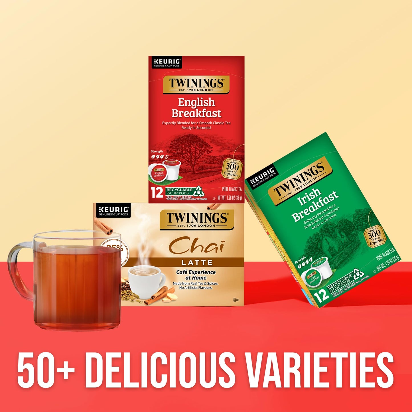 Twinings English Breakfast Black Tea 72 K-Cup Pods for Keurig, 12 Count (Pack of 6) Smooth, Flavourful, Robust, Caffeinated, Enjoy Hot or Iced