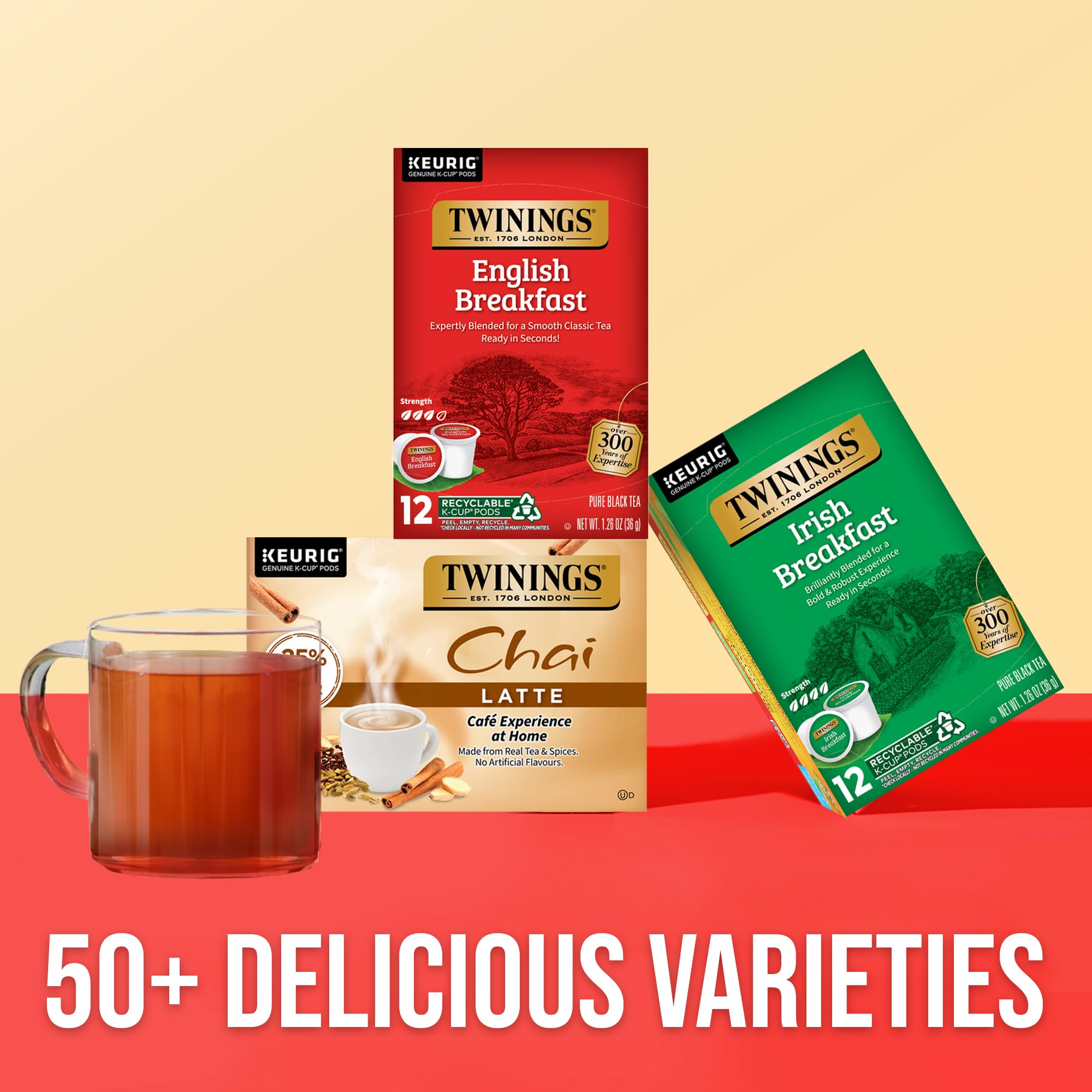 Twinings English Breakfast Black Tea 72 K-Cup Pods for Keurig, 12 Count (Pack of 6) Smooth, Flavourful, Robust, Caffeinated, Enjoy Hot or Iced