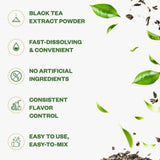 Instant Black Tea Extract Powder, Unsweetened Iced Tea Extract Powder from Real Black Tea Leaves for Hot or Cold Drinks, Instant Black Tea Mix