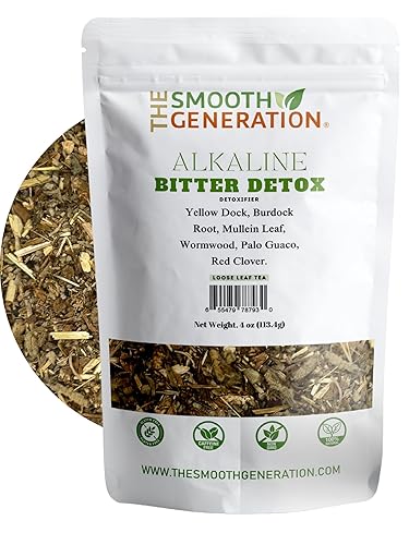 Alkaline Bitter Detox Tea - Herbal Digestive & Detox Support - 100% Natural, Vegan, Non-GMO, 4 0z Loose Leaf Tea
