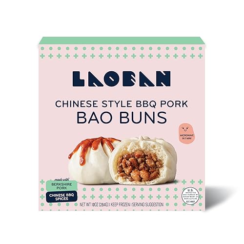 Laoban Dumplings?Chinese Style Pork BBQ Bao Buns?Made with Berkshire Heritage Pork, Chinese BBQ Spices?Frozen Meals Made from Scratch | No Artificial