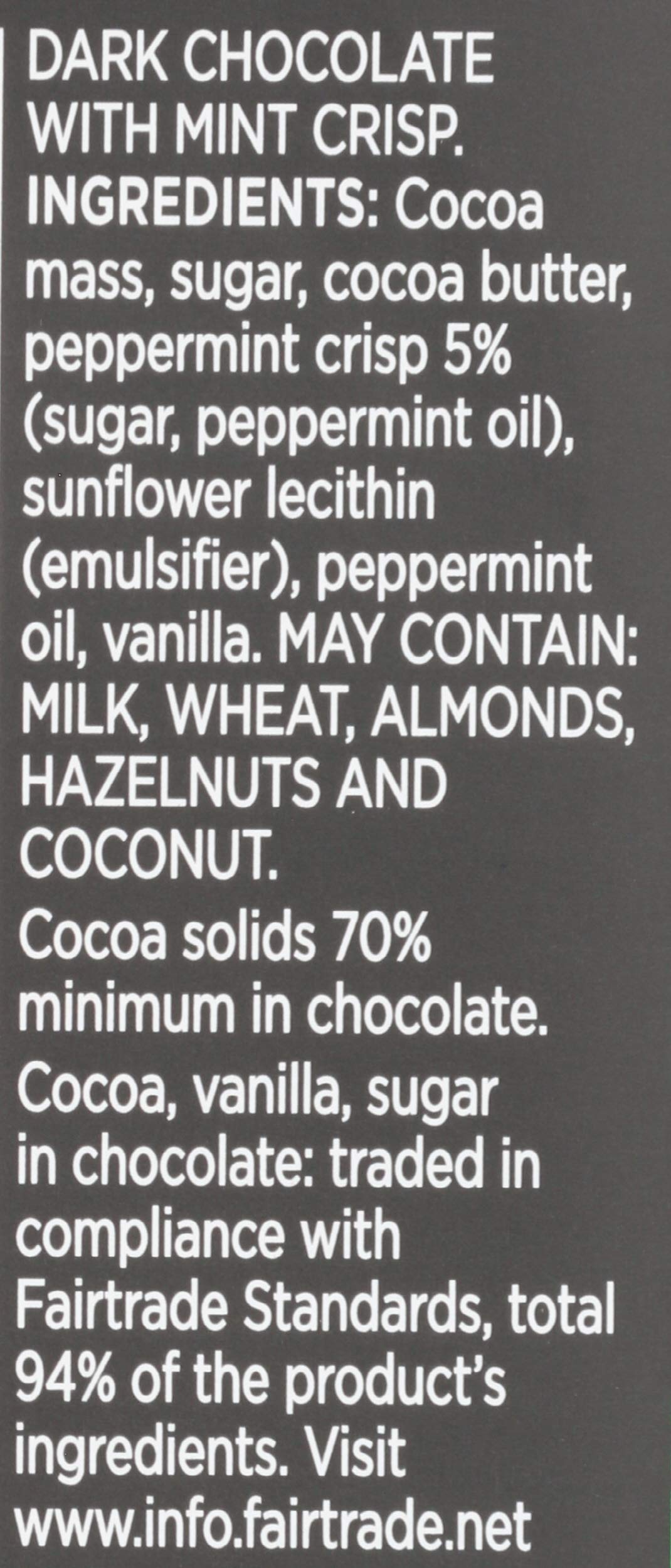 DIVINE CHOCOLATE Chocolate, 70% Dark Chocolate with Mint Crisp, 3 Oz