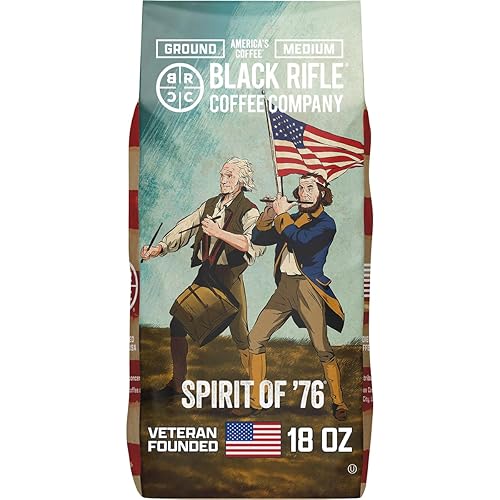Black Rifle Coffee Company Spirit of 76, 18oz Bag, Ground Coffee Medium Roast - Roasted Blend Made from Arabica Beans - Colombian & Brazilian Beans