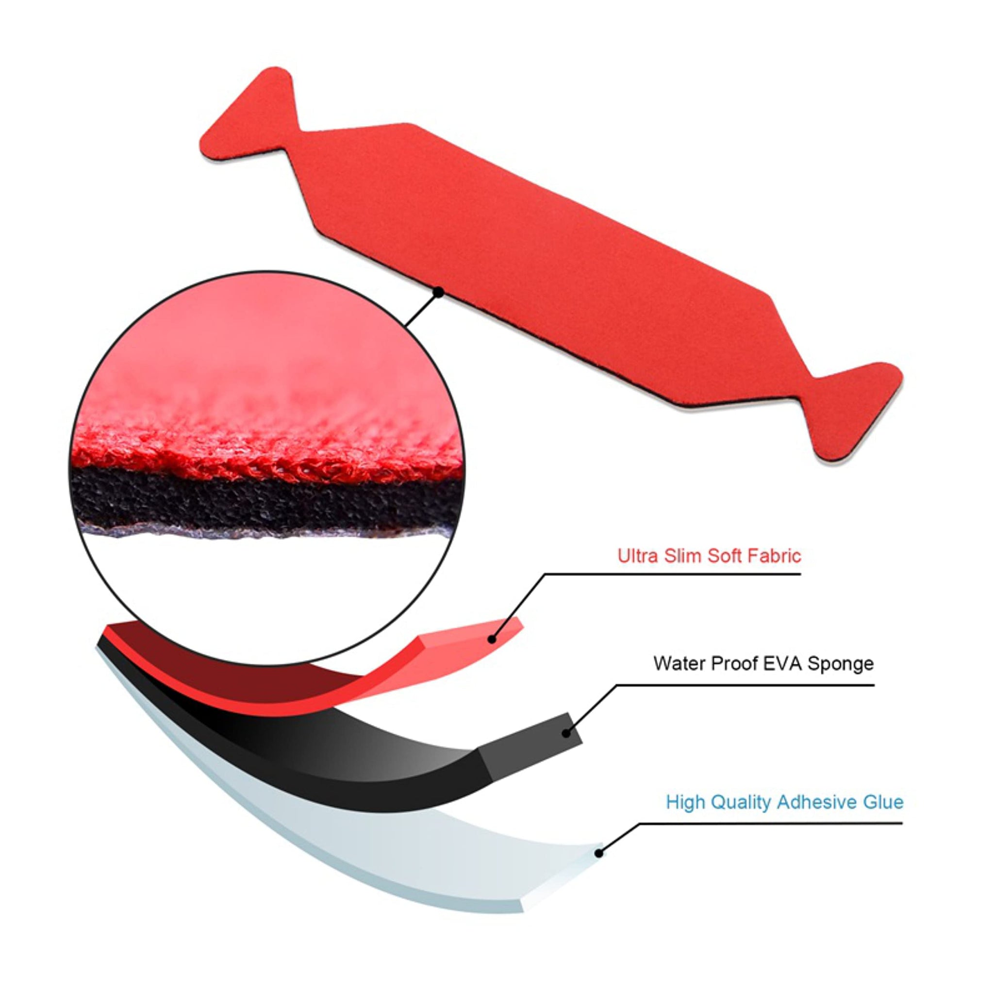RimPro-Tec Anti-Scratch Waterproof X 10 Squeegee Cloths - 10 X10 Cm Red Felt Layer Protectors - Stop Scratches When Applying PPF, Vinyl, and Tint