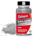 Bakerpan Edible Silver Nonpareils Sprinkles for Cupcakes, Silver Sprinkles Edible for Cake Decorating - 5.1 Ounces (Made in USA)