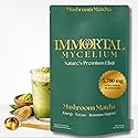 Immortal Mycelium Mushroom Matcha Drink Mix - Ceremonial Grade Matcha with Lion’s Mane, Cordyceps & Chaga - Creamy Adaptogenic Green Tea Latte - 15