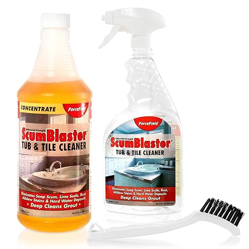 ForceField ScumBlaster: Soap Scum Remover, Tile and Grout Cleaner, Hard Water Stains and Rust, Industrial Strength