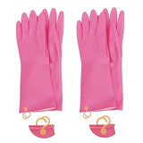 Myungjin 2 Pairs Reusable Waterproof Non-Slip Honeycomb Grip Latex Rubber Gloves with Hang-Dry Hooks/Hanging Loops for Dishwashing Household Cleaning
