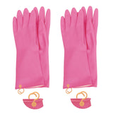 Myungjin 2 Pairs Reusable Waterproof Non-Slip Honeycomb Grip Latex Rubber Gloves with Hang-Dry Hooks/Hanging Loops for Dishwashing Household Cleaning