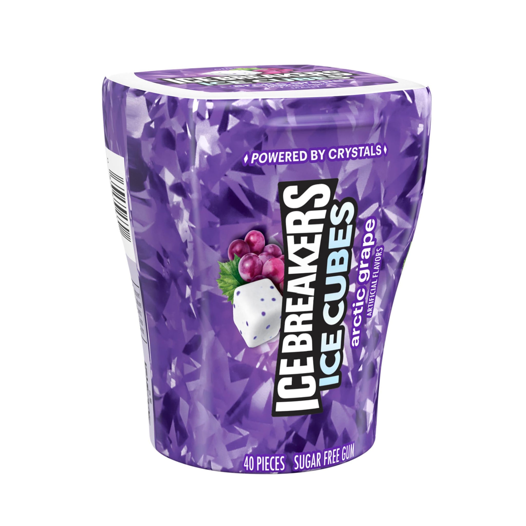 ICE BREAKERS Ice Cubes Arctic Grape Flavored Sugar Free Chewing Gum Bottle, 3.24 oz (40 Pieces)