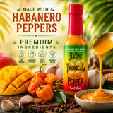 Divine Pepper Tropical Hot Sauce - Mango Habanero Pepper - Medium to Hot Heat - Small Batch Gourmet Sauce - Sweet & Spicy Flavor - Perfect for Meats