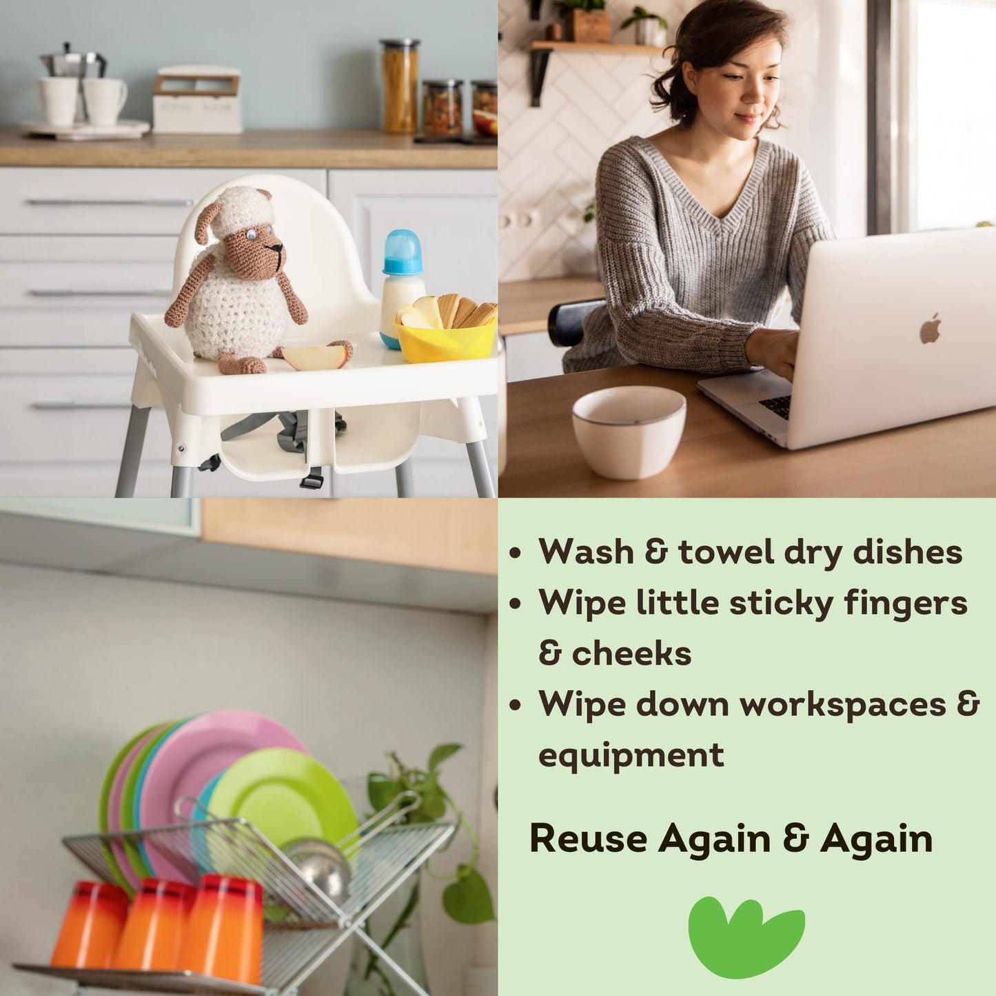 Swedish Dish Cloths Compostable Sponge Cloth 12 Pack | Solid Assorted Happy Colours | Reusable Cleaning Hand Towel Bulk Buy | for Kitchen, Counters