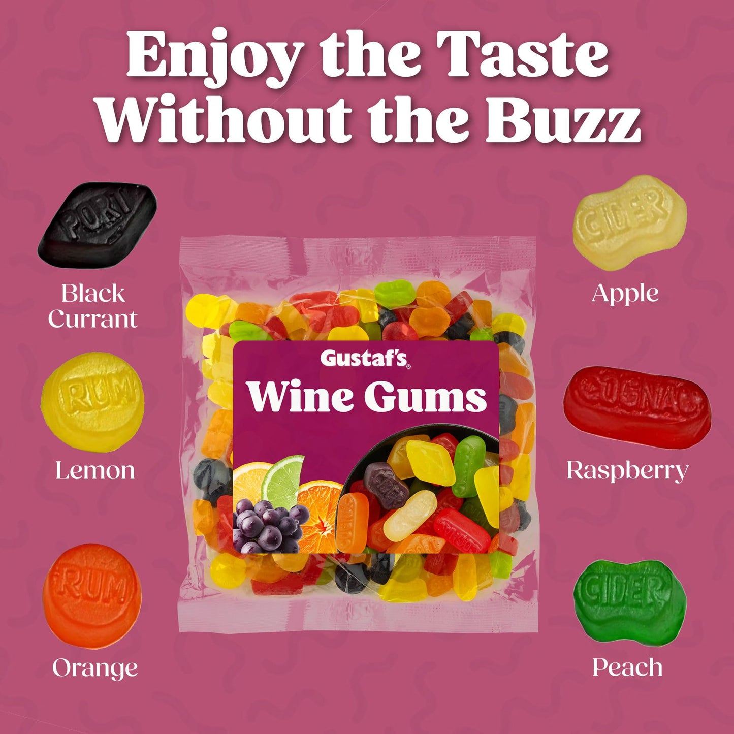 Gustaf's Wine Gums - 2.2lb Bag - Wine Flavored Candy - Gourmet Gummies for Adults - Gummies Candy Treat