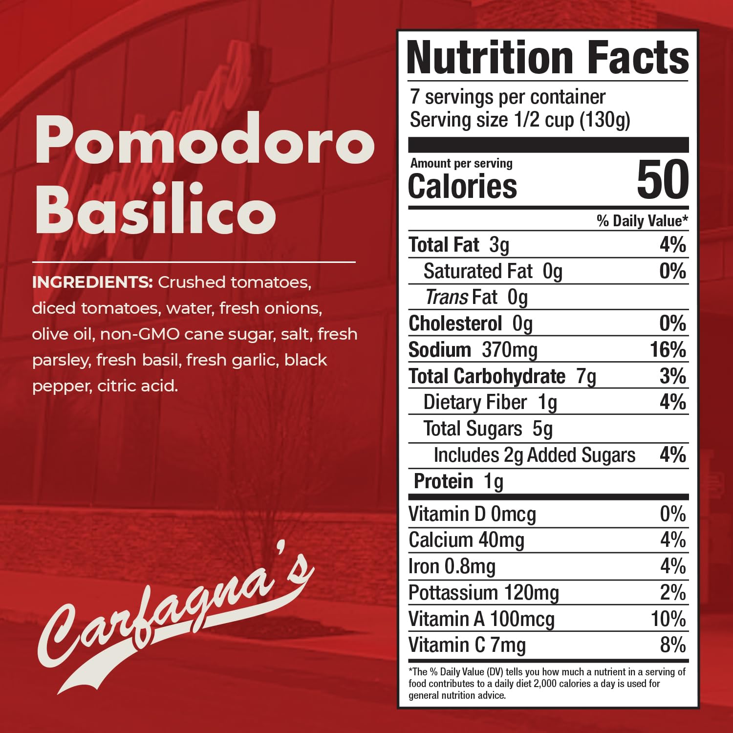 Carfagna's Pasta Sauce, Established 1937, Family Recipe, Made in Small Batches (32 Ounce, Pomodoro Basil)
