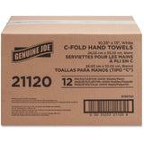 Genuine Joe C-Fold Hand Towels, 1-Ply, 10" x 13", 2400 Sheets/Pack, 12 Count