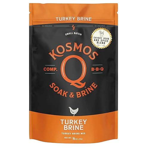 Kosmos Q Turkey Brine Soak, Brown Sugar & Worcestershire Spice Mix for Whole, Smoked, Oven Roasted or Fried Turkey, Locks In Juicy Moisture & Savory