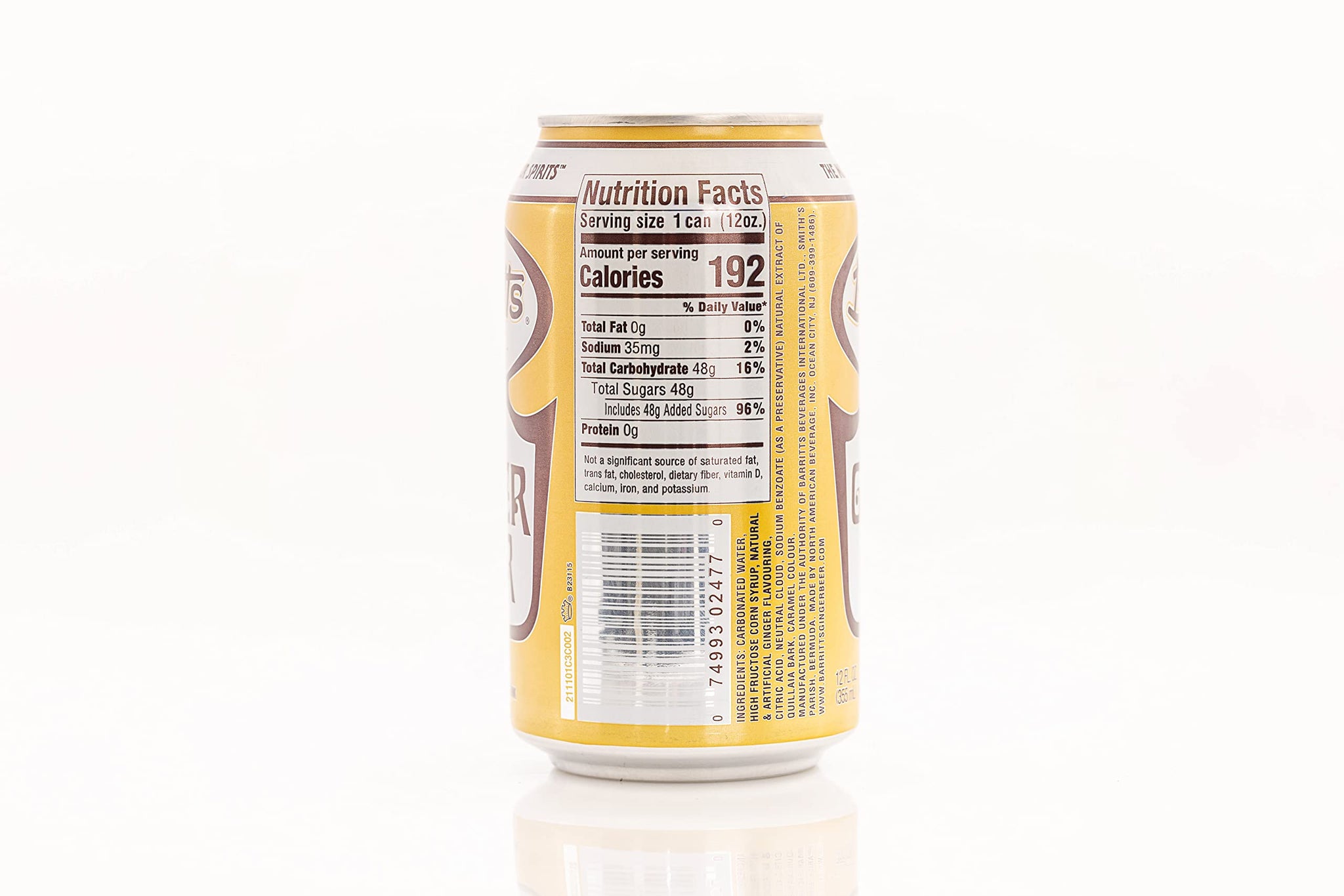 Barritt's Original Ginger Beer, Non-Alcoholic Soda Cocktail Mixer, 12 fl oz Cans, 12 Pack, Gluten Free