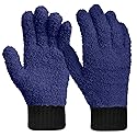 MIG4U Microfiber Gloves - Dusting Gloves for House Cleaning - Washable Blind Cleaner Duster Tool (Navy,S/M)