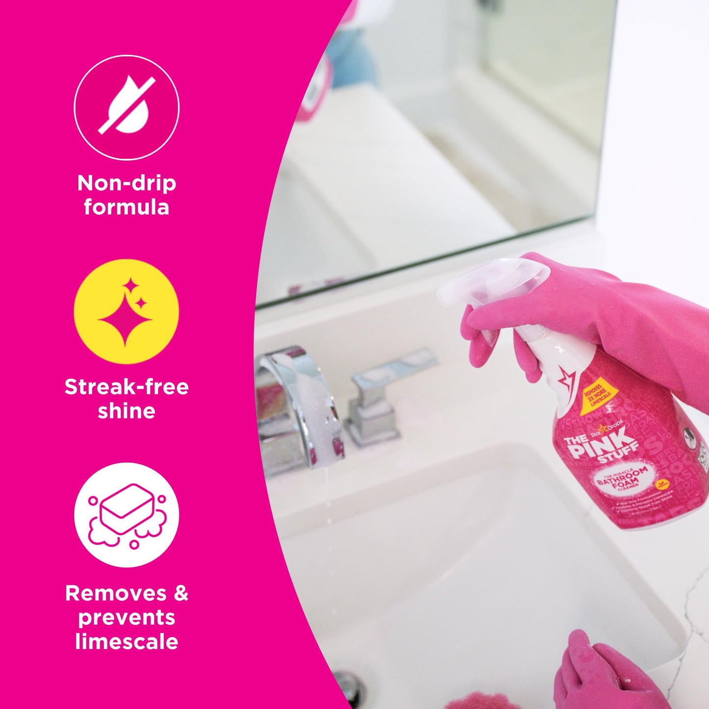 Stardrops - The Pink Stuff - Miracle Cleaning Ultimate Bundle - Paste, Multi-Purpose Spray, Bathroom Foam Spray, and Cream Cleaner - Ideal
