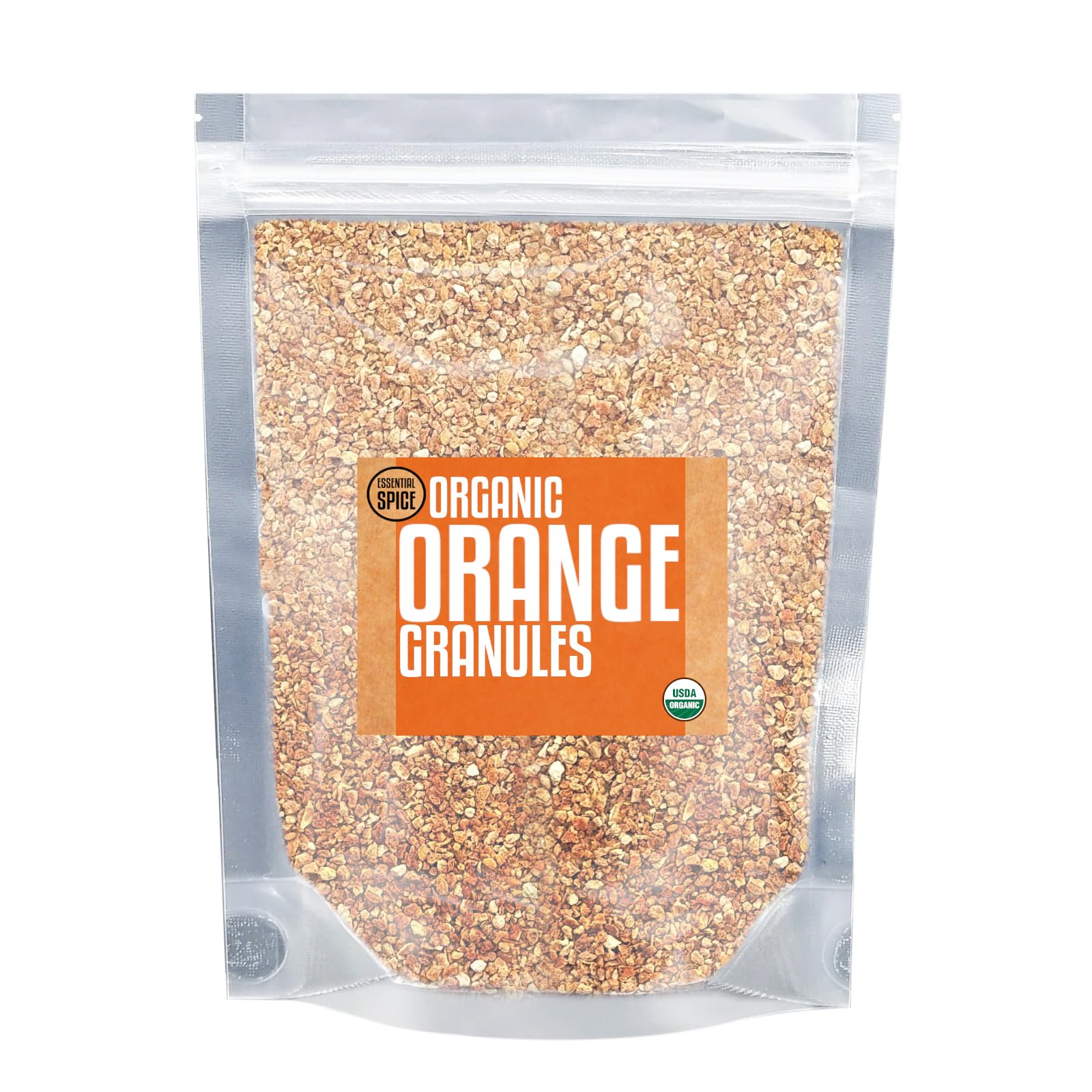 Essential Spice Orange Peel Granules, 3.5 oz Tin - Bright, Zesty & Aromatic Citrus Flavor - Finely Chopped Dried Orange Peel for Baking, Teas