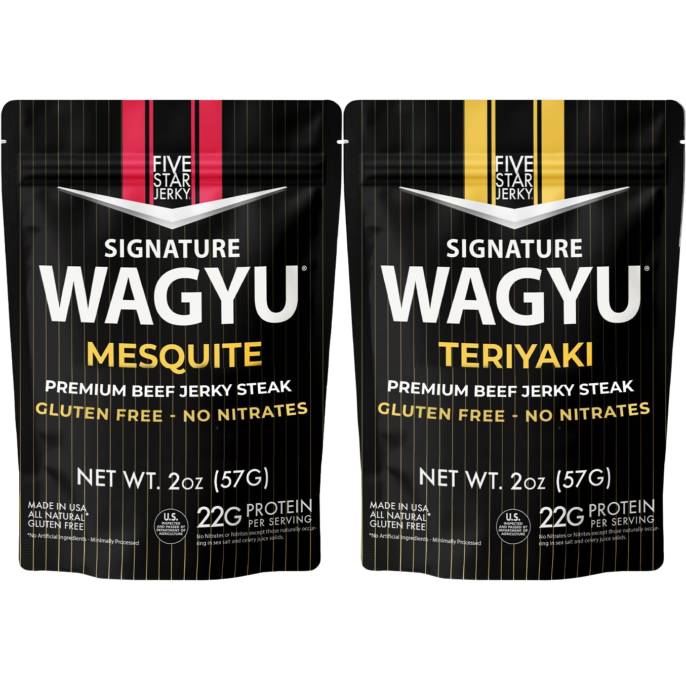 Five Star Wagyu Beef Jerky - Mesquite & Teriyaki Variety 2-Pack (4oz)