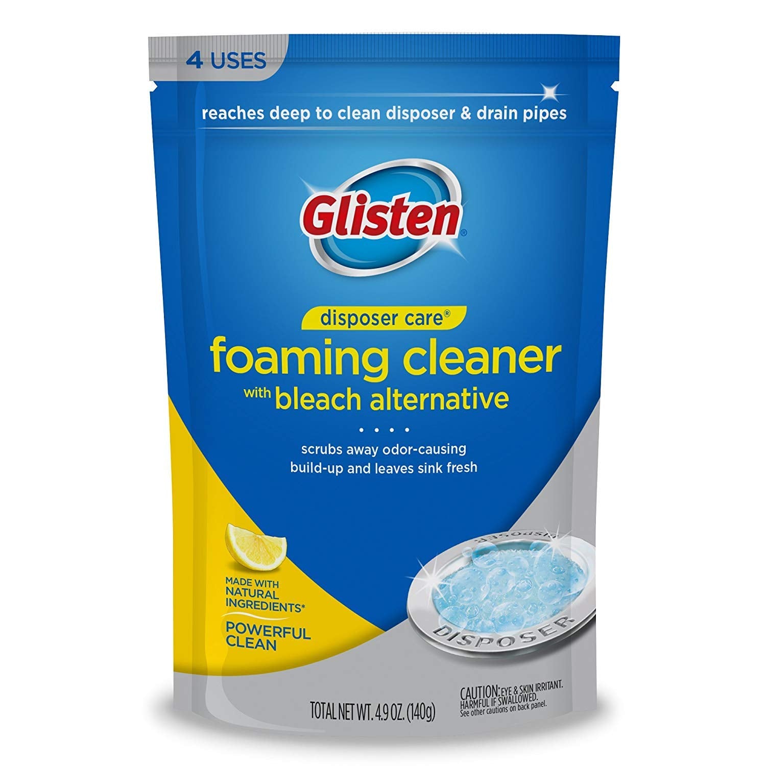 Glisten Garbage Disposer Cleaner, Lemon, 4.9 Oz, 4 Count (Pack of 2)