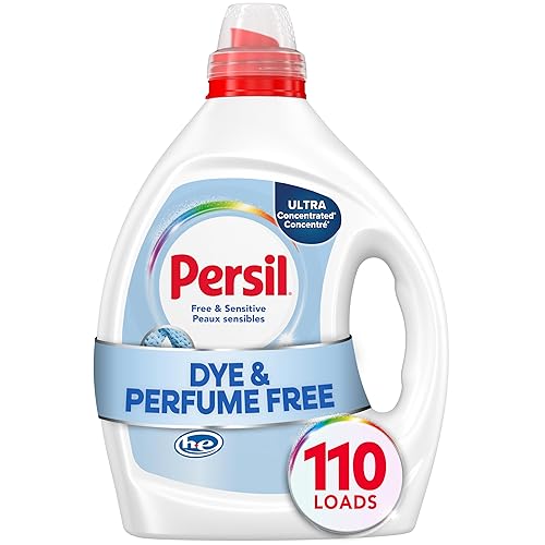 Persil Free & Sensitive Laundry Detergent Liquid, 82.5 Fl Oz, 110 Loads, Ultra Concentrated Laundry Soap, Unscented & Hypoallergenic for Sensitive