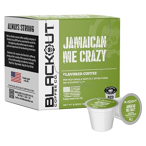 Blackout Coffee Jamaican Me Crazy Flavored Pods, Freshly Roasted in the USA - K-Cup Compatible Single-Serve Pods (18 Count)