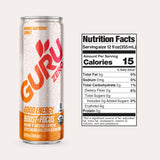 GURU Zero Sugar Energy Drink Variety Pack, Organic Sparkling Energy Drink with 140 MG Natural Caffeine & Coconut Water for Workouts, Performance