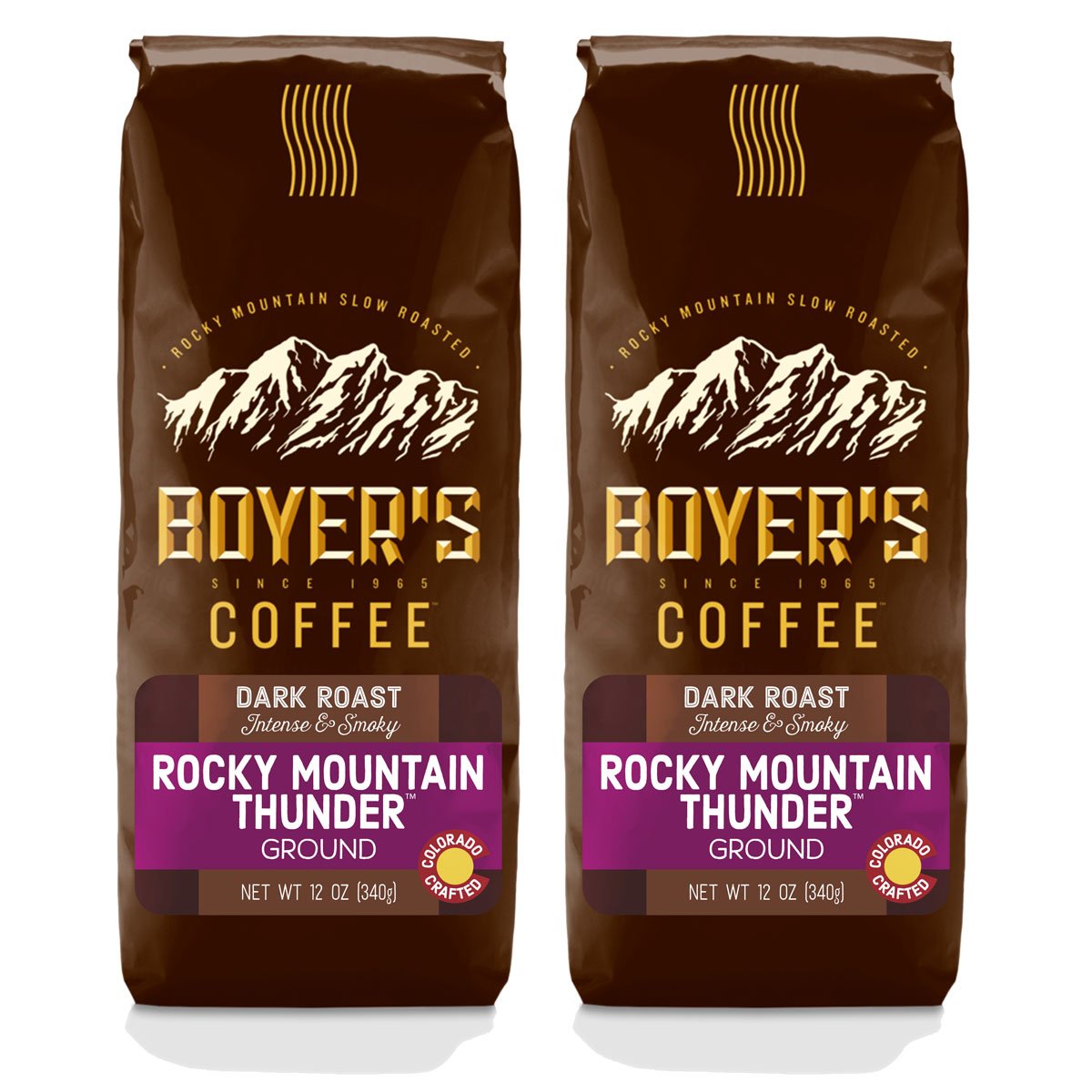Rocky Mountain Thunder, Dark Roast, Ground Coffee, 2-Pack (1.5lb)