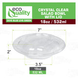 18oz Clear Disposable Salad Bowls with Lids (50 Pack) - Clear Plastic Disposable Salad Containers for Lunch To-Go, Salads, Fruits, Airtight, Leak