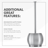 ToiletTree Products Stainless Steel Plunger - Heavy Duty Toilet Bowl Plunger with Holder for Bathroom Essentials and House Cleaning Tools - Stainless