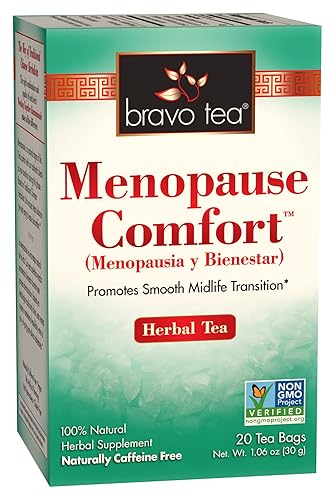 Bravo Tea Menopause Comfort Herbal Tea Caffeine Free, 20 Tea Bags, 6 Count