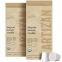 Artizan Coffee USDA Organic Espresso Coffee Capsules For Nespresso Original | French Vanilla Flavored | 20 Compatible Compostable Pods