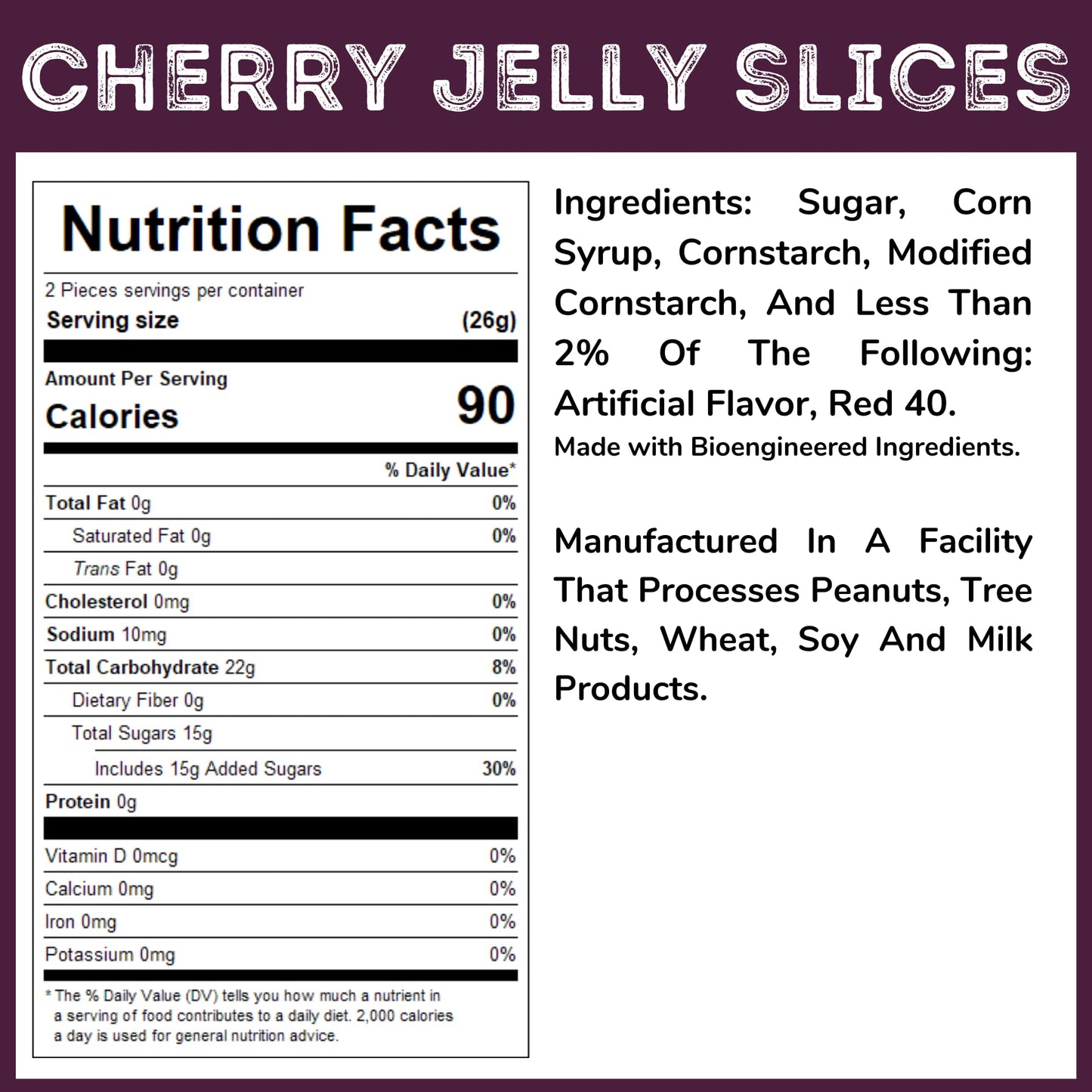 WinCrest Bulk Cherry Jelly Slices - 5 Lb Case