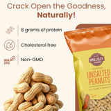 Wellsley Farms Unsalted Roasted In-Shell Peanuts, USA Grown Whole with Shell, Non-GMO, Low Sodium, Cholesterol-Free, Shell-Cracking Snack for Game