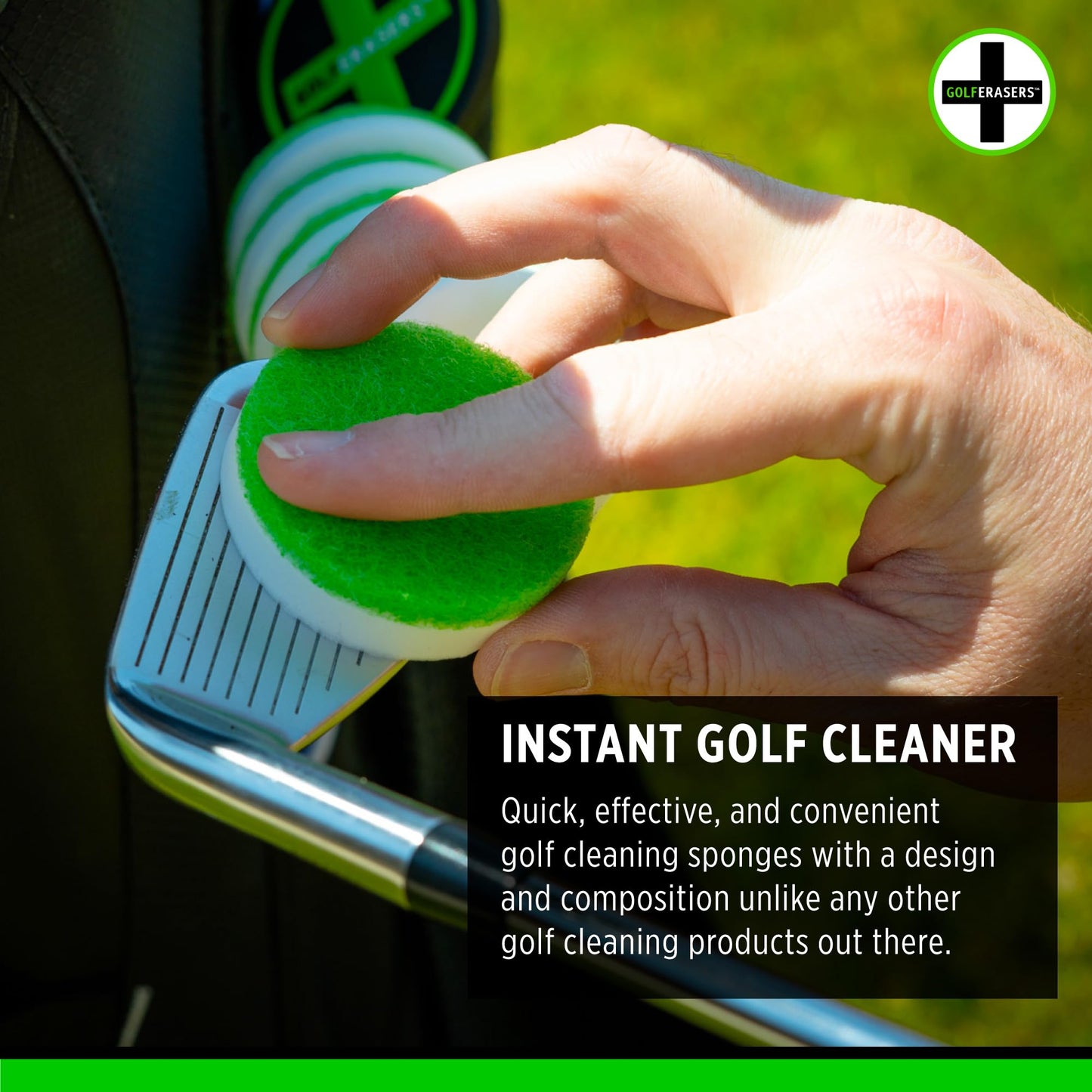 Instant Golf Eraser, Premium Dual-Sided Sponge for Cleaning Clubs, Shoes & Golf Balls - Golf Club Cleaner, Golf Ball Cleaner, Golf Club Groove