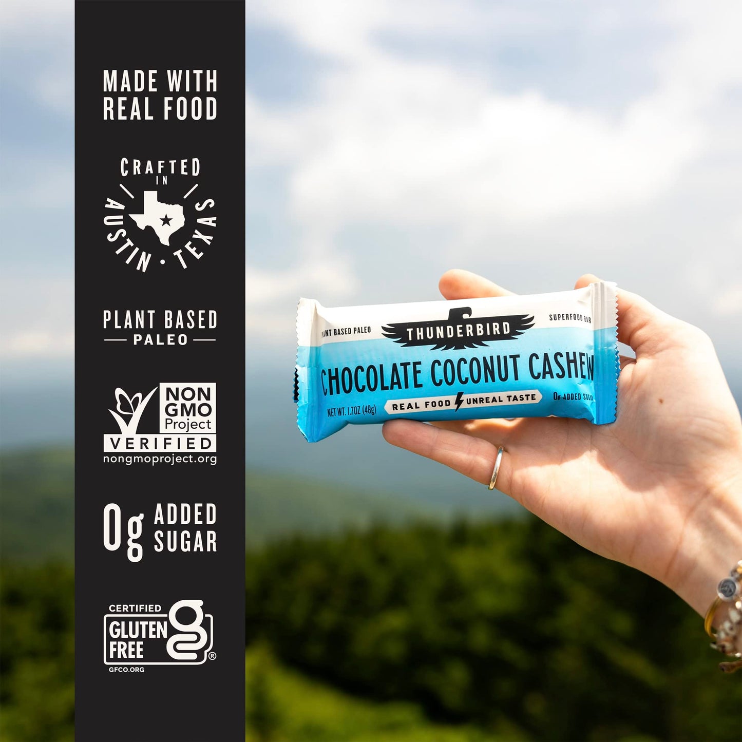 Thunderbird Real Food Bars - Gluten Free, Paleo, Vegan Snack Food Bar Variety Pack - 102 Ounce