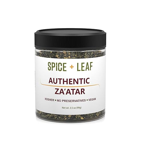Premium Authentic Lebanese Zaatar by SPICE + LEAF - Vegan Kosher Preservative Free Spice Blend Used for Middle Eastern Flavor, 3.5 oz