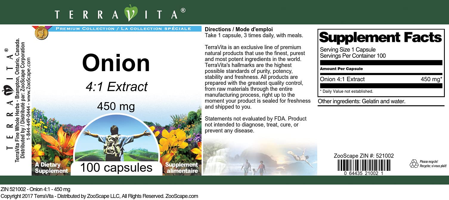 Onion 4:1-450 mg (100 Capsules, ZIN: 521002) - 3 Pack