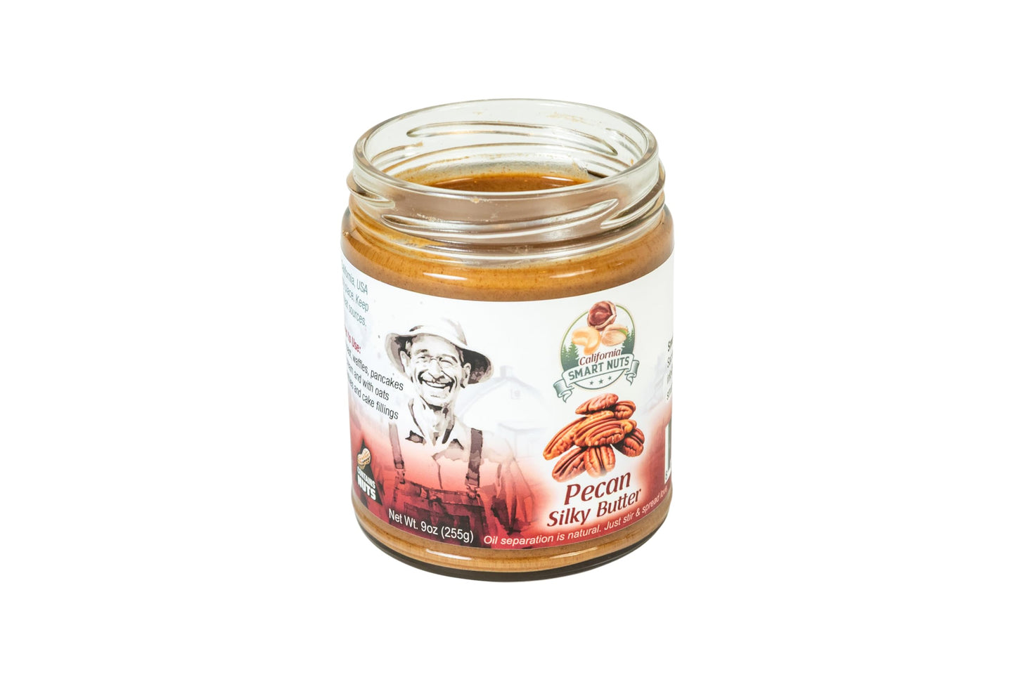 Smart Nuts Pecan Nut Butter - Roasted Pecans with Honey & Tahini, Creamy Artisan Spread, 9 oz