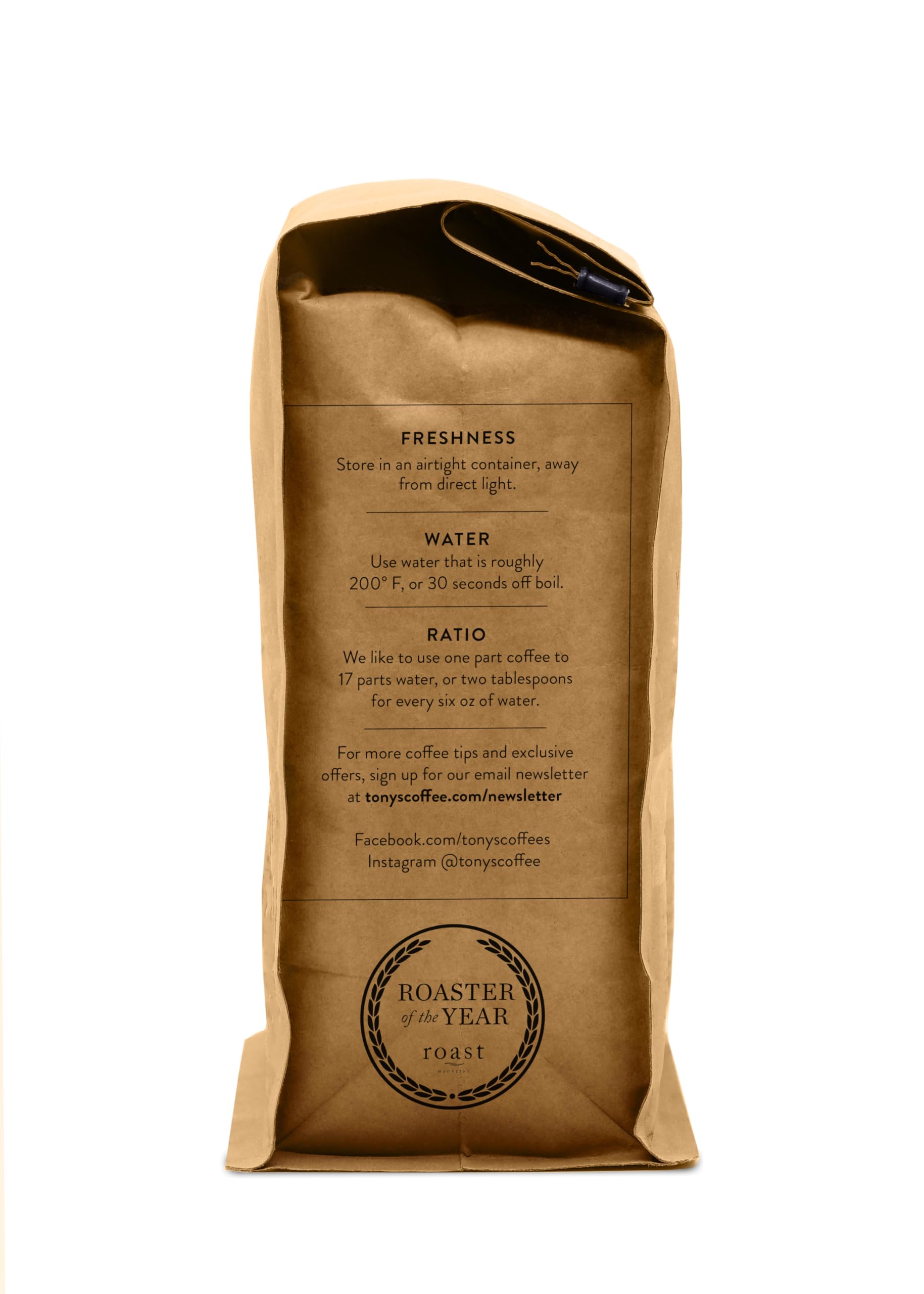 Tony's Coffee, Espresso Noir (12oz), Medium-Dark Roast Whole Bean Coffee, Organic and Fair Trade