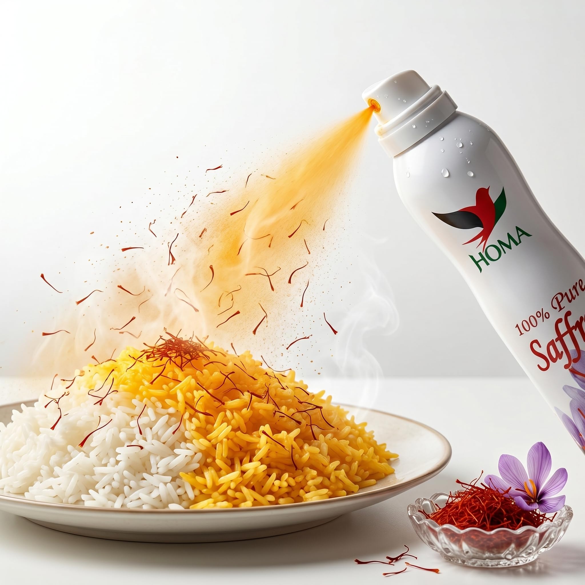 HOMA 100% Pure Saffron Spray, Premium Liquid Extract for Cooking and Baking, Natural Culinary Food Spray, 6 fl oz per Bottle, 2-Pack